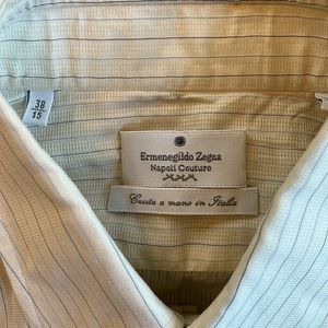 Ermenegildo Zegna French-cuff textured striped shirt | 38 | made in Italy